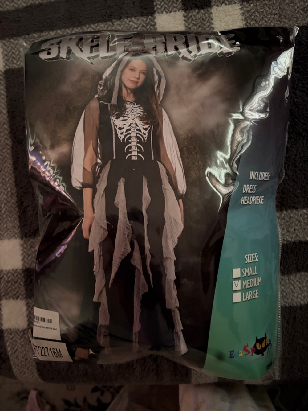 Skeleton Bride women’s  Costume - size Medium  with no Headband